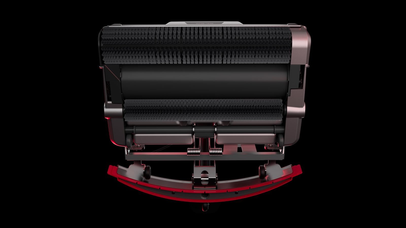Twin counter-rotating brushes underside